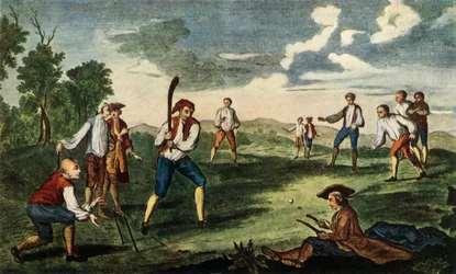 El cricket como se juega en el Artillery Ground, Londres, 1785, 1947