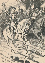 Cromwell lidera a sus Ironsides a la batalla, c. 1907