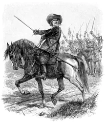 Cromwell en la batalla de Marston Moor, 2 de julio de 1644, siglo XIX