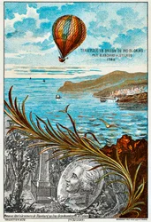 Cruce del Canal de la Mancha por Blanchard y Jeffries, 1785 1890s