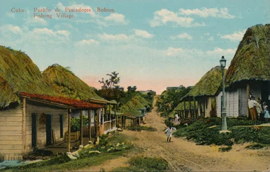 Cuba: Pueblo de pescadores. Bohíos. Aldea de pescadores, 1919