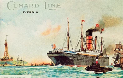 Línea Cunard - Ivernia, frente a New Brighton, c1910