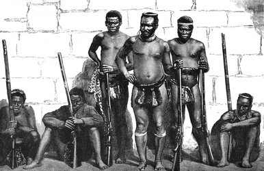 Dabulamanzi, uno de los líderes zulúes en Isandhlwana y Ghingilovo, c1880