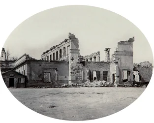 Edificio dañado en Sebastopol después de la Guerra de Crimea, Crimea, 1850s