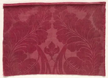 Damasco con diseño de hojas y flores, 1700s - 1800s