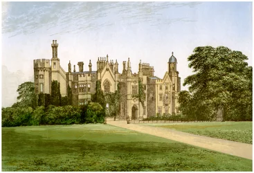 Palacio de Danbury, Essex, hogar del obispo de Rochester, c1880