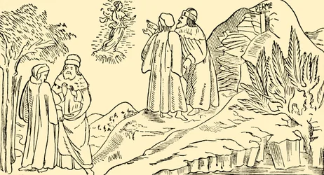 Dante en el Purgatorio ve la visión de Beatriz, c1930