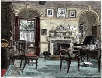Estudio de Darwin en Down House, su hogar cerca de Beckenham, Kent, 1883