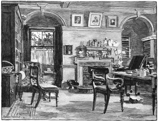 Estudio de Darwin en Down House, su hogar cerca de Beckenham, Kent, 1883