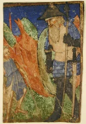 David y Goliat, francés, ca. 1400