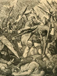 Muerte de Harold en la Batalla de Hastings, 1873