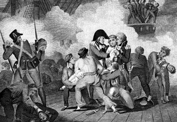 Muerte de Nelson a bordo del HMS Victory en la Batalla de Trafalgar