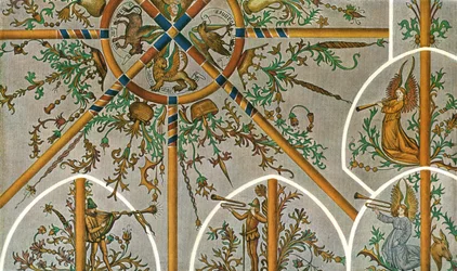 Decoración en la Iglesia de Stedum, Groningen, Países Bajos, 1928