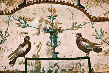 Decoración en las Catacumbas de Praetextatus en la Via Appia, Roma, Italia, 1928