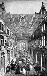 Decoración del Puente Notre Dame, París, para la entrada de Carlos IX de Francia, 1571