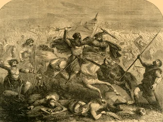 Derrota de los Sajones por Arturo, c1890
