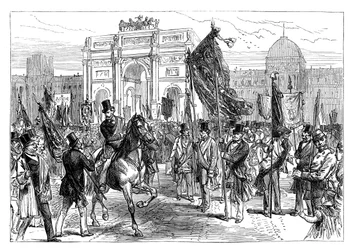 Manifestación de los masones parisinos, Francia, 1870, finales del siglo XIX