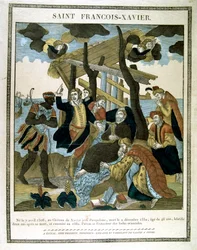 Representación de San Francisco Javier 1506-1552, misionero que fundó la orden Jesuita
