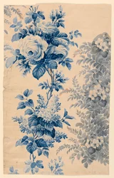 Diseño para tela o papel tapiz floreado, 1880-90