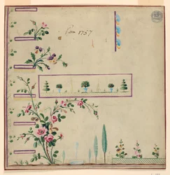 Diseño para Gile, patrón 1757 de la Fabrique de St. Ruf