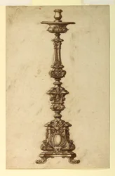 Diseño para un candelabro de plata