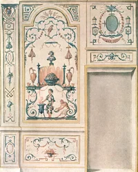 Diseño para una pared de comedor, Francia, 1928