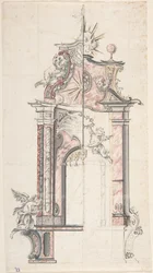 Diseño para un altar con una variante, siglo XVIII
