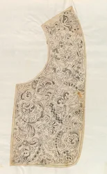 Diseño para la confección de un cuello de encaje de aguja para hombre