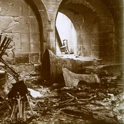 Iglesia destruida, Marne, norte de Francia, c1914