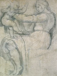 (detalle) del techo de la Capilla Sixtina, 1508-1512