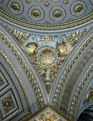 (detalle) de un pendentivo en una cúpula, Galerie des Batailles, Chateau de Versailles, Francia