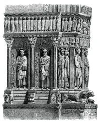 (detalle) del portal de San Trófimo, Arles, siglo XII, 1870