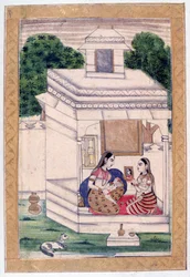 Dhanashri Ragini, Álbum Ragamala, Escuela de Rajasthan, siglo XIX