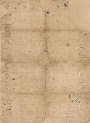Diagrama para un Pichawai que representa el Sharad Purnima la Luna Llena de Otoño