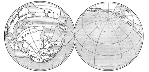 Diagrama de la Tierra durante el período Carbonífero, 1922