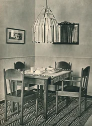 Mesa de comedor y sillas diseñadas por Willem Penaat, 1928