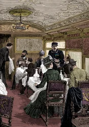 Coche comedor en el Orient Express, c1885