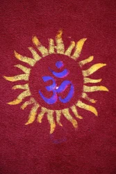 Rangoli de Diwali en el templo Shirdi Sai Baba, Leicester. Reino Unido