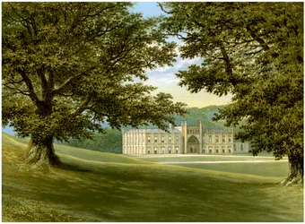 Castillo de Donington, Leicestershire, hogar de la familia Abney-Hastings, c. 1880