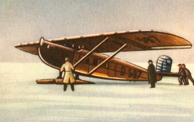 Avión Dornier Merkur con patines de nieve, 1920s, 1932