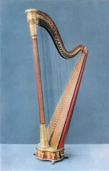 Arpa de doble pedal hecha por Erard Frères, París, mediados del siglo XIX, 1948
