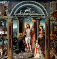 Tomás dudando poniendo su mano en las heridas de Cristo