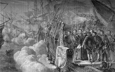 Funeral de Drake, enero de 1596, c1880