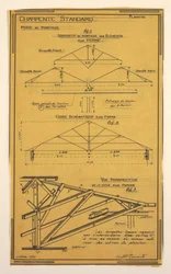 Dibujo, Diseño para una Casa de Operación Masiva Diseñada por Hector Guimard, Construcción de Enmarcado