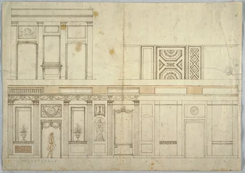 Dibujo, Diseño para un interior, 1800-1820