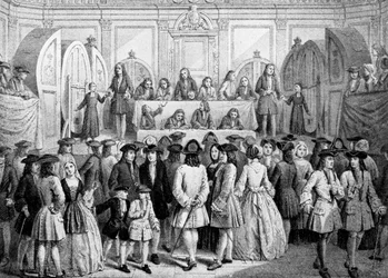 Sorteo de una lotería en el Guildhall, 1739, c1920