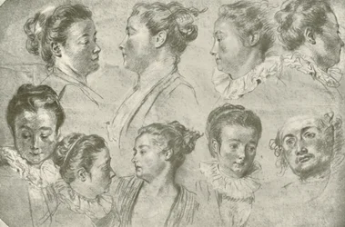 Dibujo en tres tizas, principios del siglo XVIII, 1908