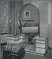 Tocador y taburete diseñados para las Galerías Frankl, Inc., 1933
