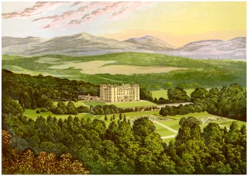 Castillo de Drumlanrig, Dumfriesshire, Escocia, hogar del Duque de Buccleuch, c1880