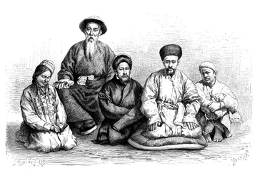 Dungans y Taranchis, tipos y trajes, c1890